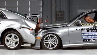 Mercedes CClass VS Chevy Malibu CAR TO CAR CRASH TEST [upl. by Lucais291]