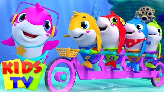 Five Little Sharks Went Swimming One Day  Nursery Rhymes amp Baby Songs  Super Supremes  Kids Tv [upl. by Erapsag]