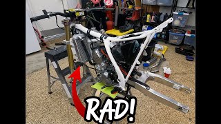 Crf150R Supermoto Build Radiators Carb and Harness Install [upl. by Aticilef]