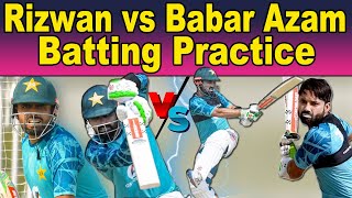 Rizwan vs Babar Azam Batting Practice Comparison at MCG [upl. by Rimaa]