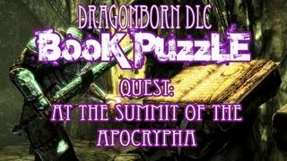 Skyrim DragonBorn  Book Puzzle At the Summit of Apocrypha [upl. by Myrlene255]