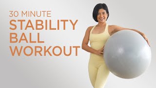 30 min Stability Ball Workout  Intermediate Pilates [upl. by Agiaf]