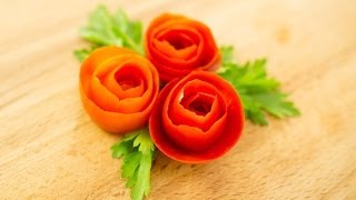 How To Make Tomato Rose Garnish [upl. by Isteb489]