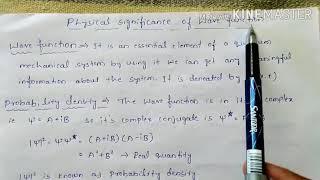 Physical Significance of Wave function Probability Density amp Properties of wave function [upl. by Nylsej697]