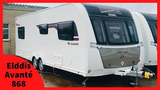 Elddis Avanté 868  Best Family Caravan Layout [upl. by Nnaaihtnyc]