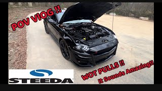 Driving POV in my LOUD MUSTANG GT  Steeda H pipe  Muffler delete [upl. by Nylatsirk]