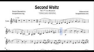 Second Waltz by Shostakovich Sheet Music for Violin [upl. by Ynafetse]