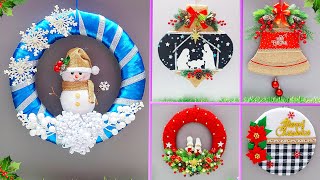 5 Economical Christmas Wreath idea made with Cardboard  DIY Christmas craft idea🎄138 [upl. by Hofmann]