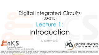 VLSI  Lecture 1a Introduction [upl. by Elyag]