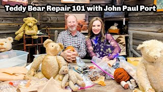 HOW TO FIX AND REPAIR ANTIQUE AND VINTAGE TEDDY BEARS 101  JOHN PAUL PORT secrets from the expert [upl. by Onailerua]