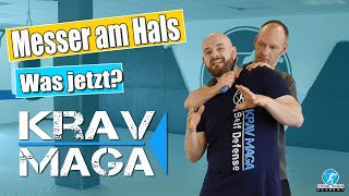 Krav Maga Messerabwehr  Messerangriff  am Hals Krav Maga Techniken Deutsch [upl. by Ahasuerus]