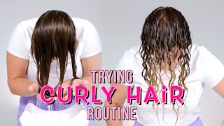 Trying Curly Hair Routine  Viral Bowl Method [upl. by Everick]