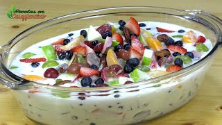 Como PREPARAR ensalada de frutas con QUESO CREMA y LECHE CONDENSADA [upl. by Wesa]