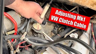 Mk1 VW Cabriolet Clutch Cable Adjustment [upl. by Amyaj]