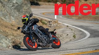 2021 Yamaha MT09 Review  Rider Magazine [upl. by Garzon931]