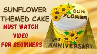 How to Make a Stunning SunflowerThemed Cake  Fondant Cake Decoration Tutorial [upl. by Eicnahc]