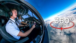 360° Airline Cockpit View FULL Flight  Dallas  Miami  American Eagle E145 [upl. by Beau]