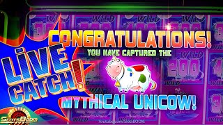 LIVE UNICOW CATCH Invaders Attack From The Planet Moolah  1c Slot Machine in San Manuel Casino [upl. by Asihtal]