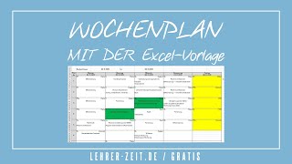 Wochenplan Lehrer mit Excel  Tutorial [upl. by Aldridge]