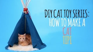 DIY Cat Toys  How to Make a Cat Tipi [upl. by Orat]