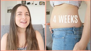 4 WEEKS PREGNANT  EARLY PREGNANCY SYMPTOMS  BELLY SHOT [upl. by Nolram367]