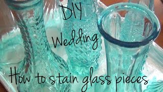 How to Stain Glass Pieces ♥ DIY Wedding [upl. by Hy]