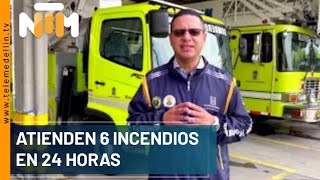 Atienden 6 incendios en 24 horas  Telemedellín [upl. by Oremodlab]