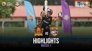 Match 3 Highlights New York Warriors vs Morrisville Unity  US Masters T10 2023 [upl. by Hartzke485]