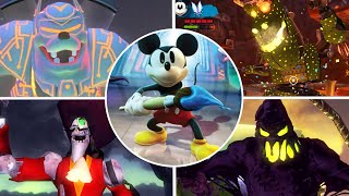 Epic Mickey 1 amp 2 The Power of Two All Bosses Fight No Damage [upl. by Eihcra829]