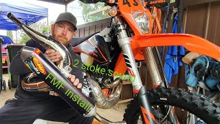 KTM 300 Fmf fatty  powercore 21 install before and after sound [upl. by Yrailih474]