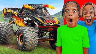 SURPRISING DJ amp KYRIE WITH A HOT WHEELS MONSTER TRUCK SHOW  The Prince Family Clubhouse [upl. by Josh]