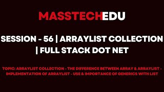 Session  56  ArrayList Collection  Full Stack Dot Net [upl. by Gabrila]