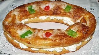 Roscón de reyes de hojaldre [upl. by Anestassia]