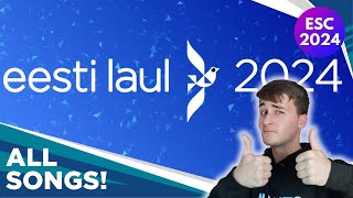 EESTI LAUL 2024 ALL SONGS REACTION 🇪🇪 Estonia Eurovision National Selection [upl. by Nawuq]