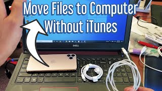 iPhone 11  11 Pro Max How to Transfer Files Photos Videos to Computer w Cable [upl. by Ahsenor]