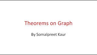 Theorems on Graph  Graph Theory  Discrete Maths [upl. by Aerdnuahs]