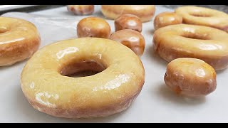 GLAZED DONUTS  Homemade Donuts Recipe  KRISPY KREME Style Donuts [upl. by Cleon35]