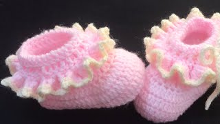 Crochet baby booties or crochet baby shoes EASY 36M  How to crochet  Crochet for Baby [upl. by Novahc188]