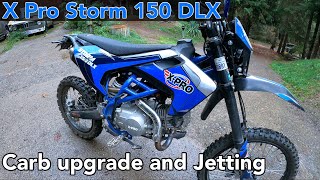 Xpro Storm DLX 150 Nibbi carb upgrade Chinese dirt bike pitbike xpro motorcycle [upl. by Moises34]