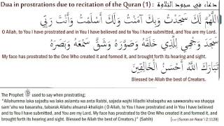 Dua during sajda tilawah prostration due to recitation of quran 1 [upl. by Cheria]