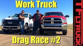 Ford F250 vs Ram 2500 Gas V8 Work Truck Drag Race 2 [upl. by Dilisio]