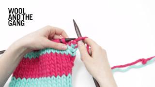 How to knit stripes  DIY tutorial for adding stripes to scarf [upl. by Sharona780]