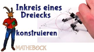 Inkreis konstruieren  Inkreis eines Dreiecks  Schnittpunkt der Winkelhalbierenden [upl. by Dal]