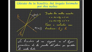 34  Cálculo de la bisectriz del ángulo que forman dos rectas secantes 1ºBachillerato [upl. by Glenna]