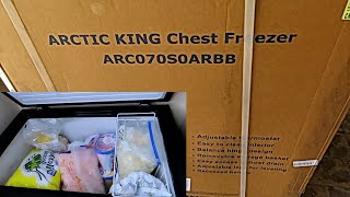 Unboxing and Setup of Cheap Walmart Arctic King Chest Freezer 7 CU FT [upl. by Granlund]