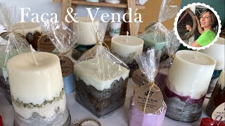 DIY  COMO FAZER LINDAS VELAS COM CIMENTO  FAÇA E VENDA [upl. by Ainekahs]