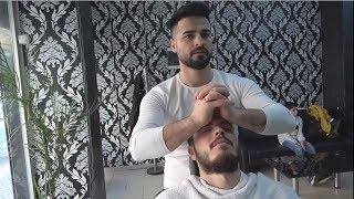 ASMR Turkish Barber FaceHead and Body Massage 225 [upl. by Nagiam]