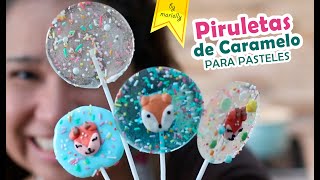 PIRULETAS 🍭 CHUPETAS 🍭 PALETAS de CARAMELO para PASTELES by Marielly [upl. by Hightower933]