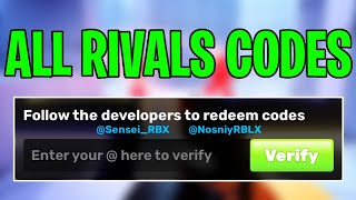 ALL WORKING RIVALS CODES ROBLOX [upl. by Ahsircal]