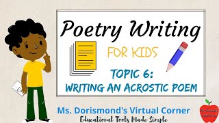 ✏️ How to Write an Acrostic Poem  Poetry Writing for Kids and Beginners [upl. by Dragone]